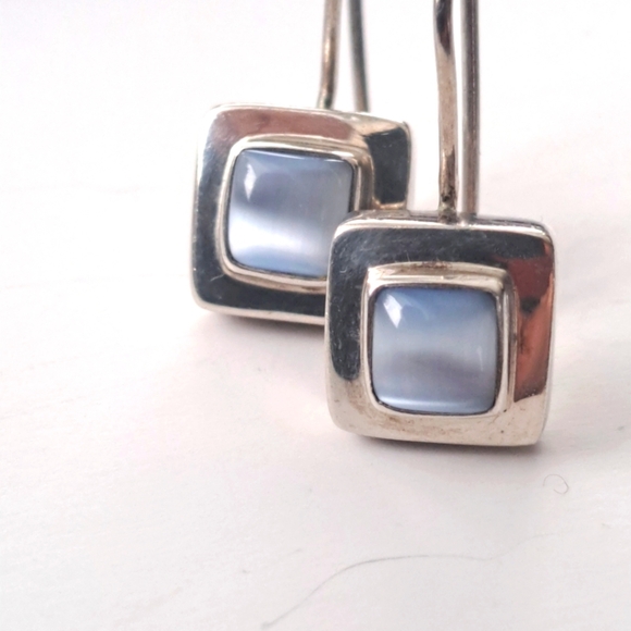 925 sterling  silver blue earrings - Picture 6 of 6